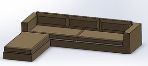 leather corner sofa 3D model