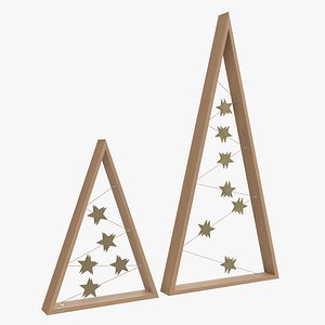 wooden christmas tree 3D