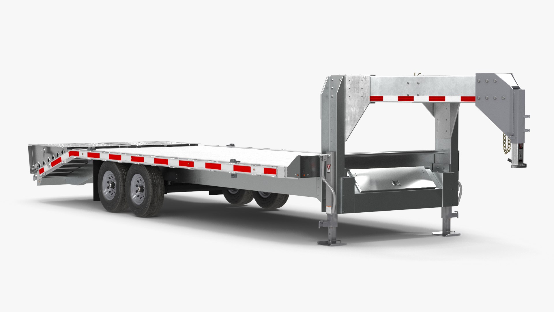 Gooseneck Equipment Pickup Trailer 3D model preview