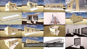 Electrical Substations Buildings Collection 3D