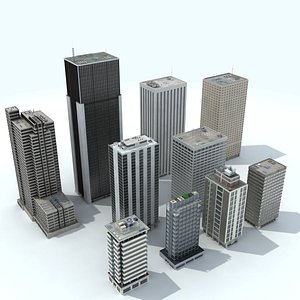 office buildings - modeled 3D model