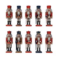 Classic Wooden Christmas Nutcracker Figurines Set - Holiday Decoration V2