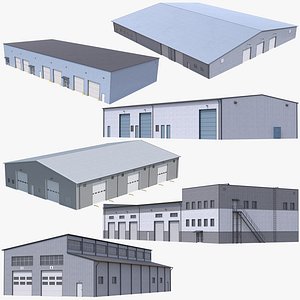 3D 6 Industrial Buildings Collection