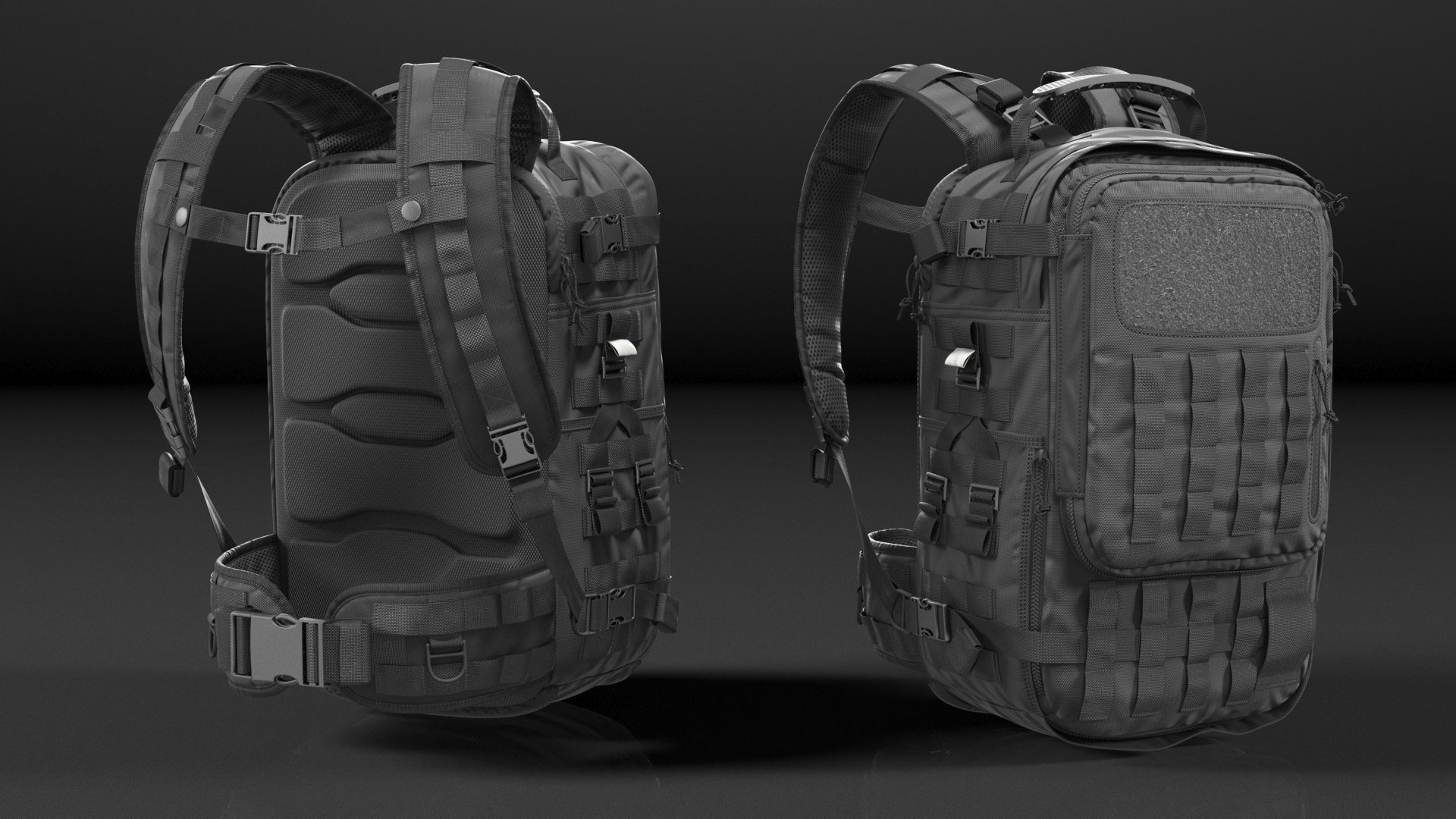 3D Tactical Military Trekking Backpack Black TurboSquid 1933606