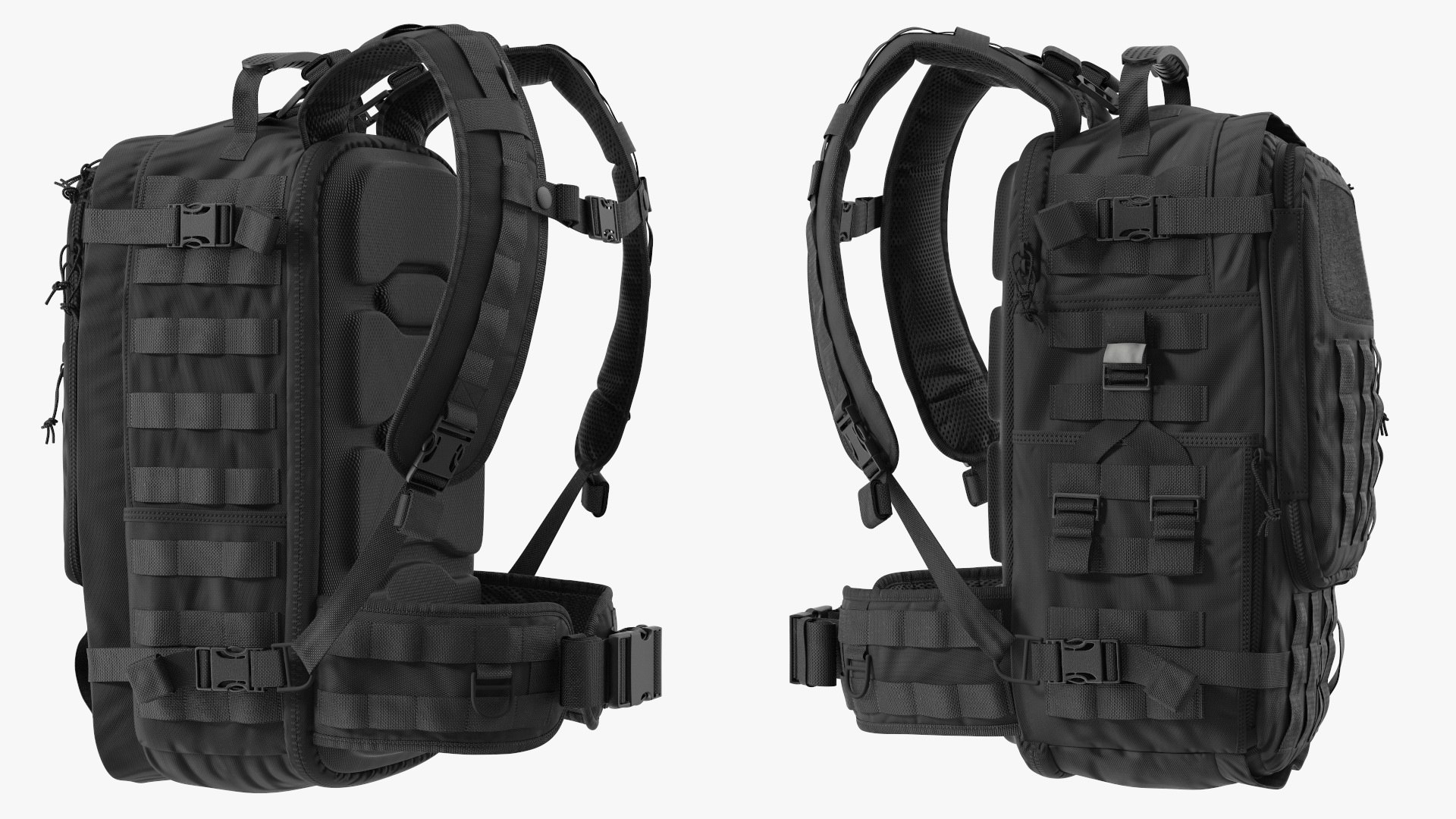 3D Tactical Military Trekking Backpack Black TurboSquid 1933606