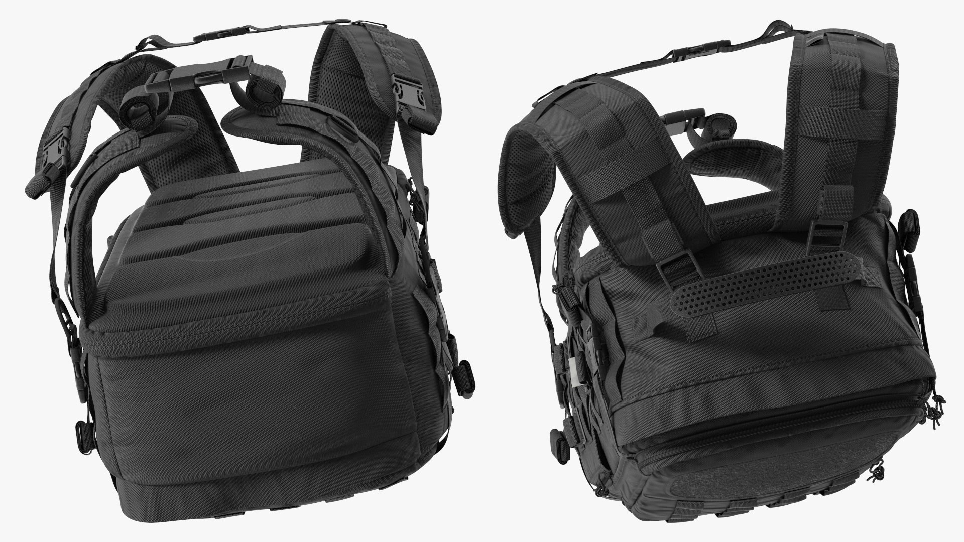 3D Tactical Military Trekking Backpack Black TurboSquid 1933606