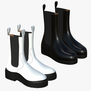 Realistic Leather Boots V35 3D model