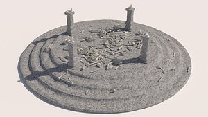 Old Ancient Rock Altar 3 3D model