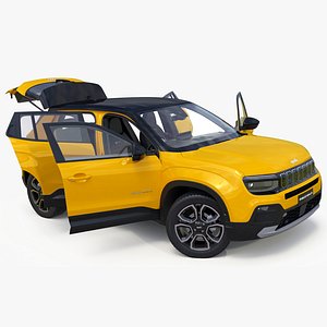 3D Jeep Avenger Crossover Yellow Rigged for Maya
