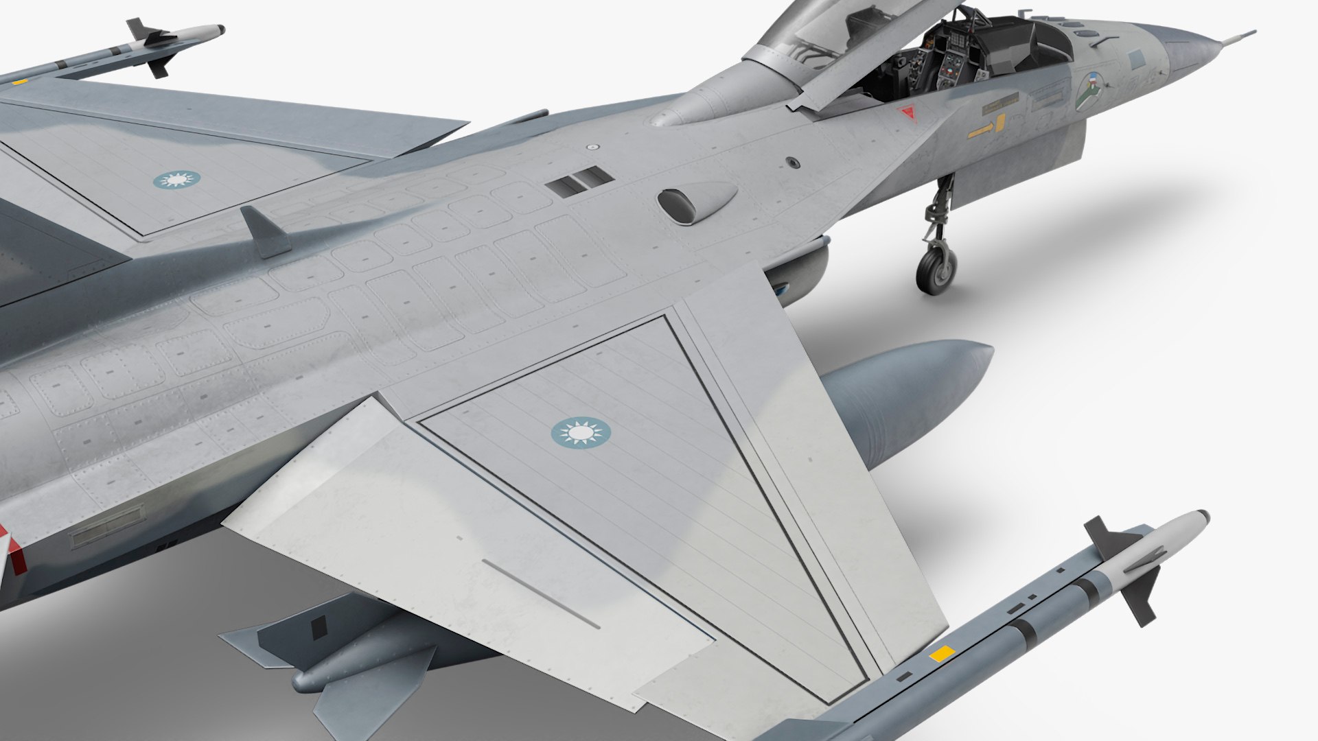 Military Fighting Jet AIDC F-CK-1 Ching-Kuo Rigged 3D model preview