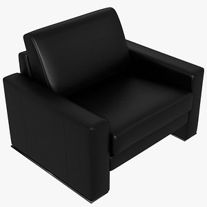 3D model modular leather black