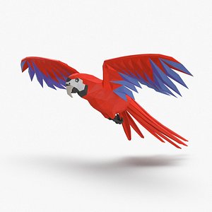 parrot----red-flying 3D