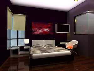 bedroom living dining 3d model