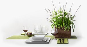 patriciagray flower set centerpiece 3d max