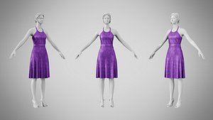 Dress 22 Royal Velvet Purple With Design