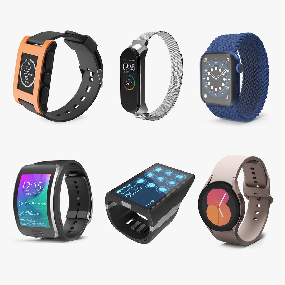 Smart Watches Collection 5 3D model preview