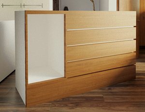 3d model bar counter desk