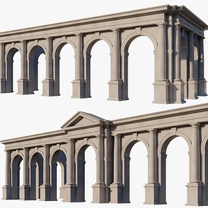 Arch in classical Tuscan order with columns on Vignola Arcade