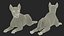 West Highland White Terrier en pose acostada. Pelaje para Cinema 4D.