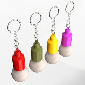 Festive Mini Pull Light Keychain 3D model