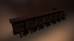 bar seat medieval 3D model