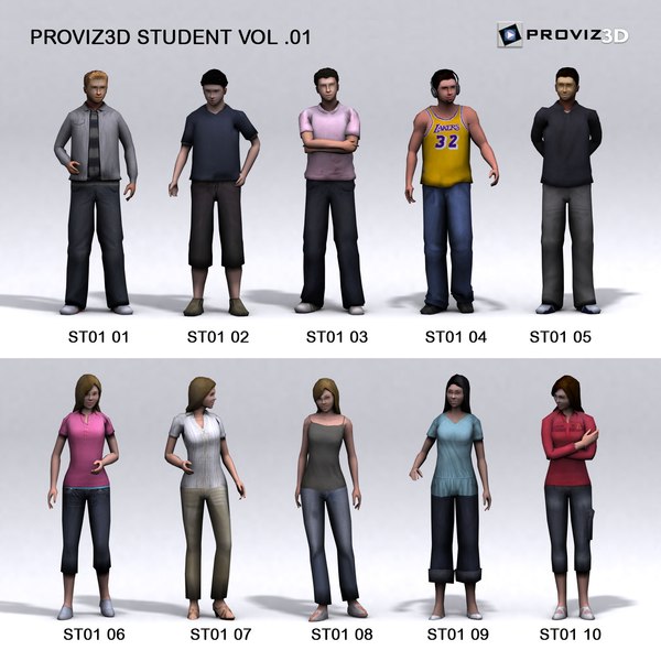 people: student 3d model