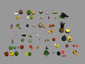 3D model fruits vegetables