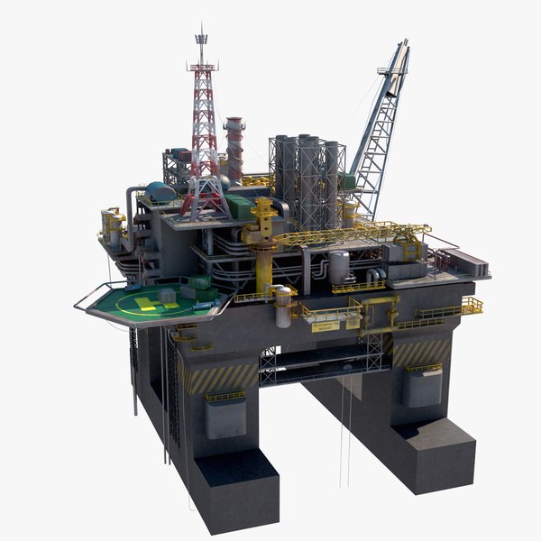 oil rig platform p-51 3d model