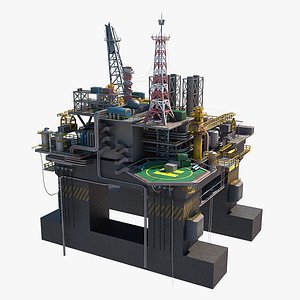 oil rig platform p-51 3d model