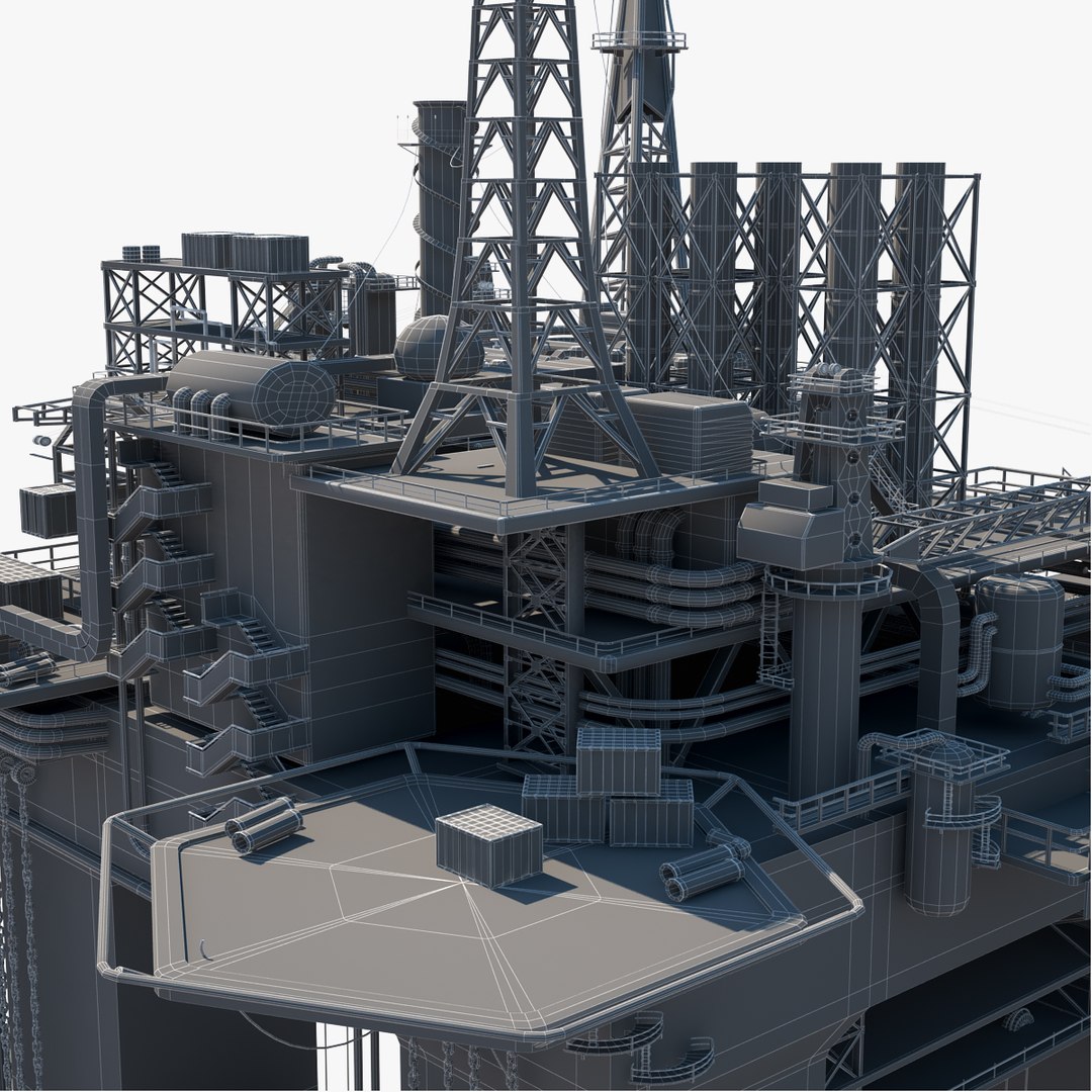 Oil Rig Platform P-51 3d Model