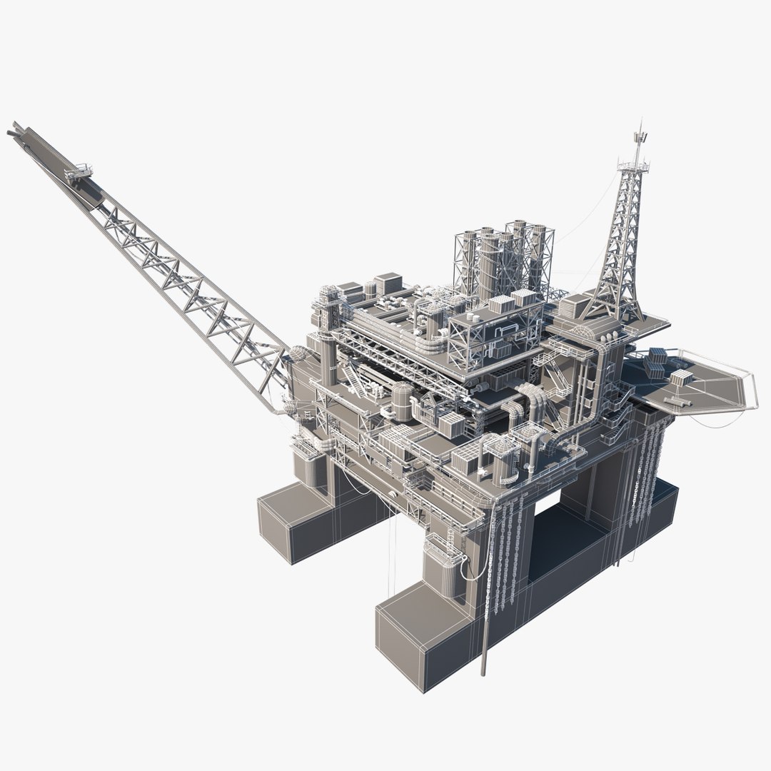 Oil Rig Platform P-51 3d Model