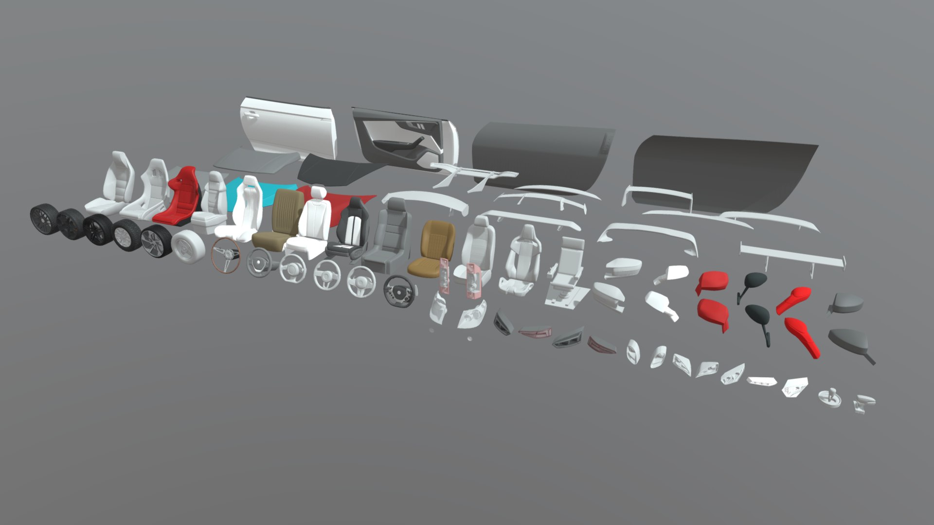 3D Model Car Parts Pack TurboSquid 1964373