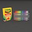 3d crayon colors paper model