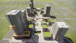 Modern City Block -A4 3D model