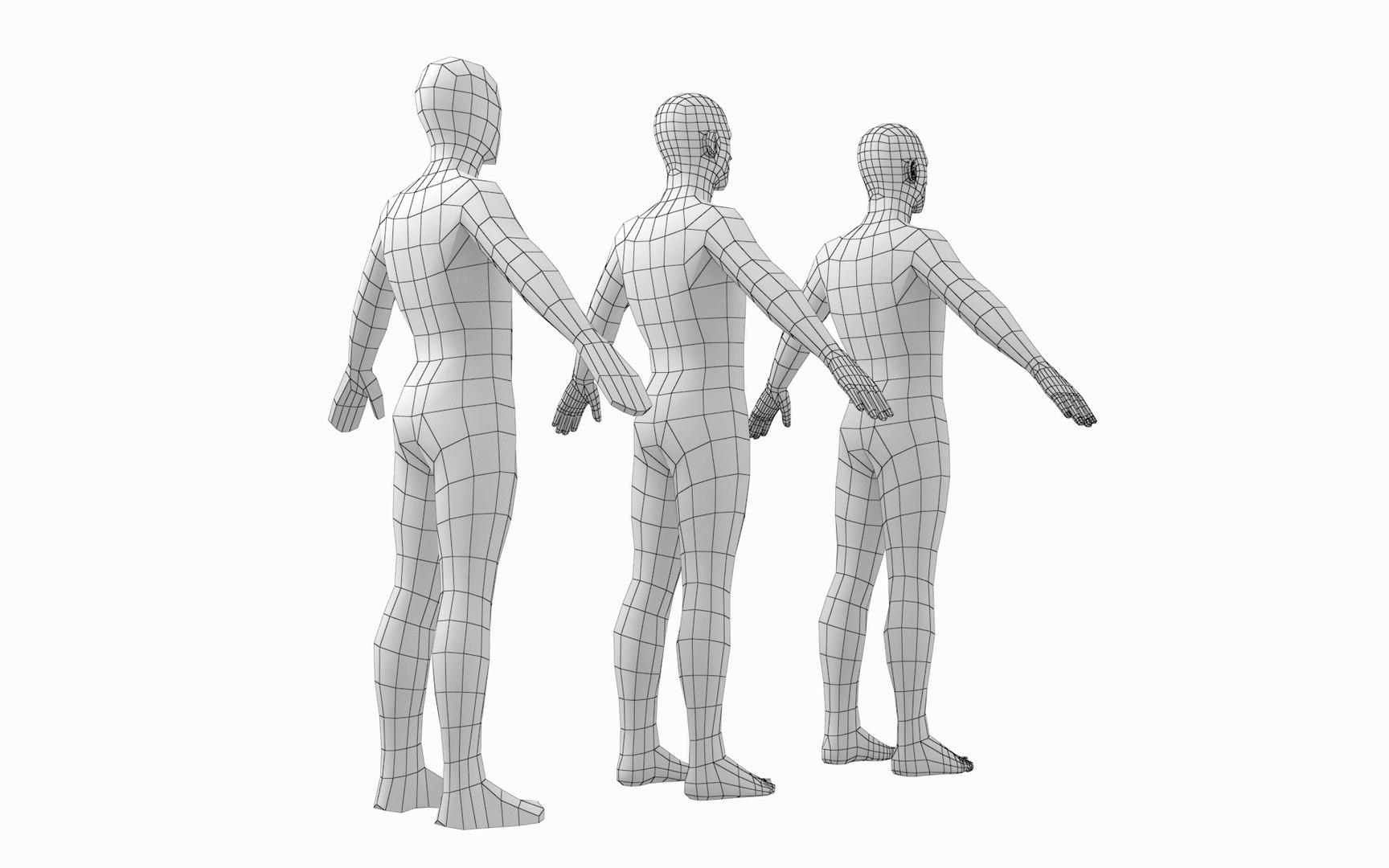 Female And Male Base Mesh Natural Proportions In A Pose Bundle Model Turbosquid 2042201 9634