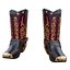 Colección de cinco modelos 3D de botas vaqueras del oeste, listos para videojuegos (PBR).