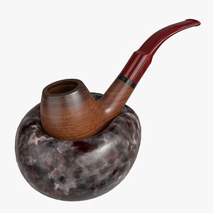 3D Smoking Pipe Holder Single with Pipe
