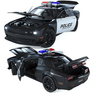 Metal Car Model Dodge Challenger Demon SRT Police