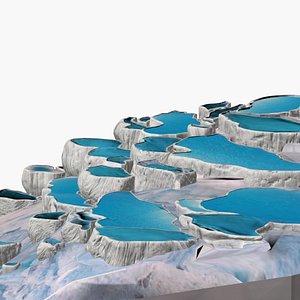 Pamukkale thermal pools 3D