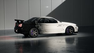 Nissan GT-R R34 with Custom Paints 3D model