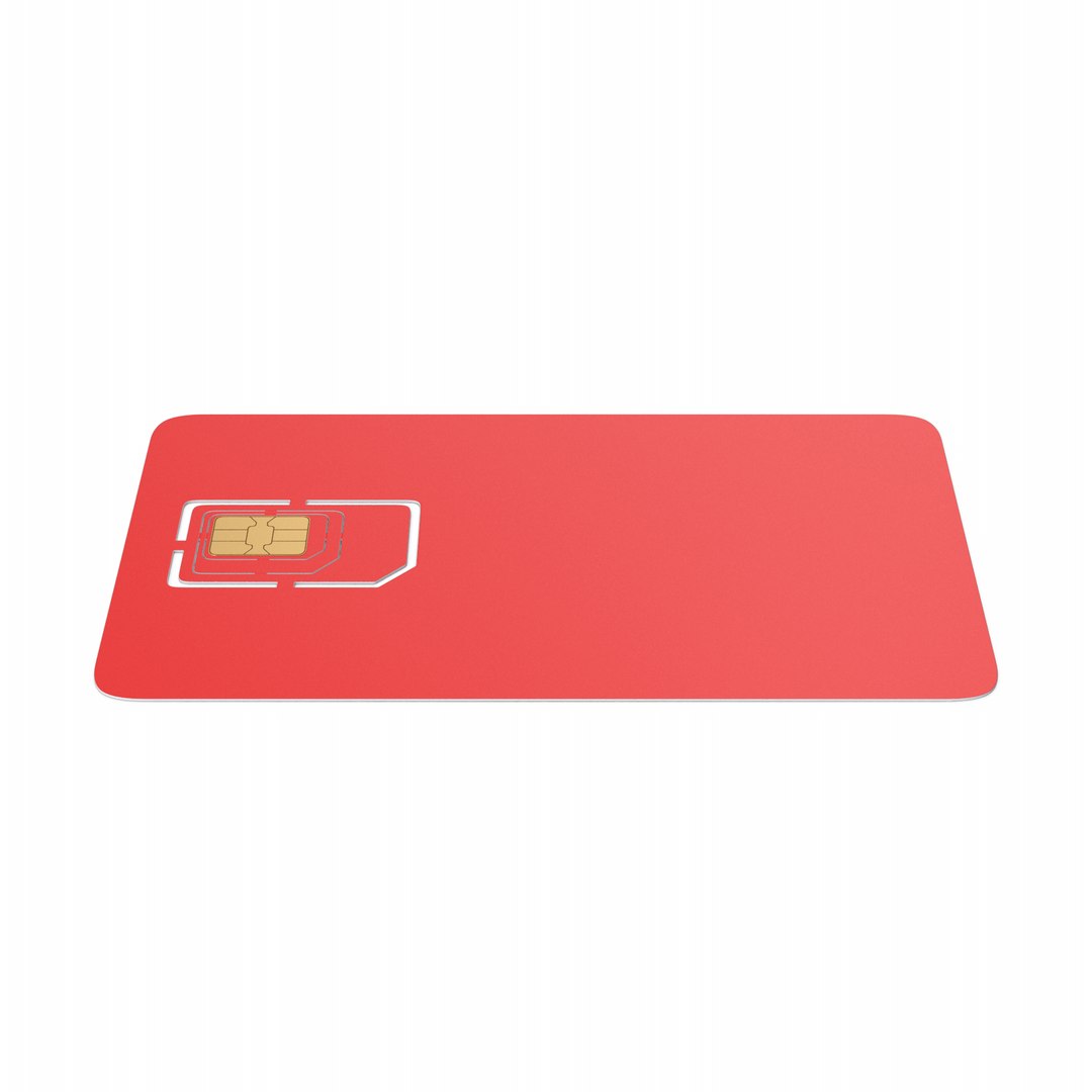 Red Mobile Phone SIM Card 3D - TurboSquid 2090970