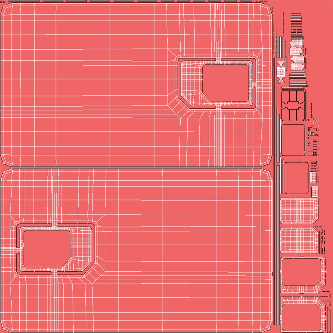 Red Mobile Phone SIM Card 3D - TurboSquid 2090970