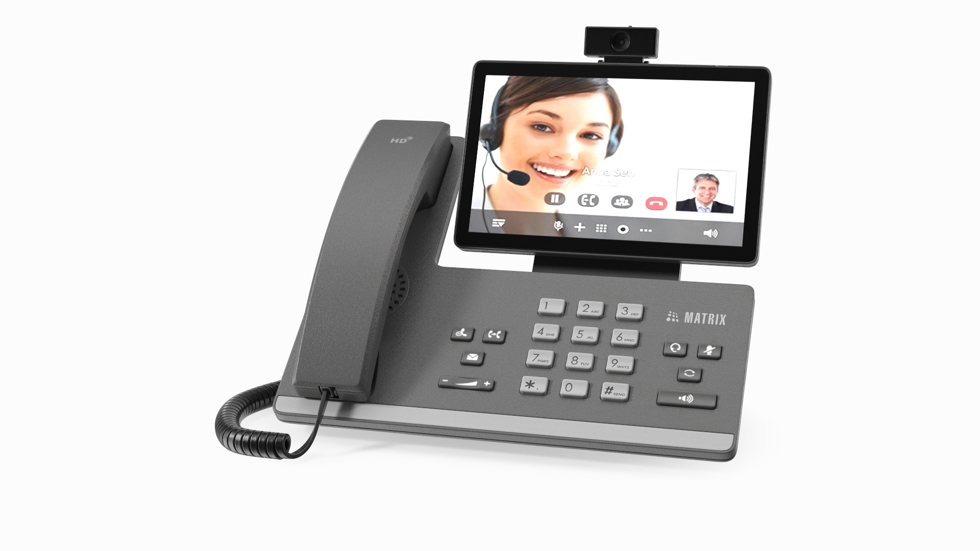 3D Model Smart Video IP Phone Matrix Grey Lights On - TurboSquid 2267799