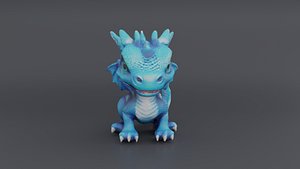 3D Blue Baby Dragon 1 model