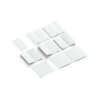 8 White Booklets and Flyers - open bifold map guide brochure