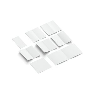 8 White Booklets and Flyers - open bifold map guide brochure