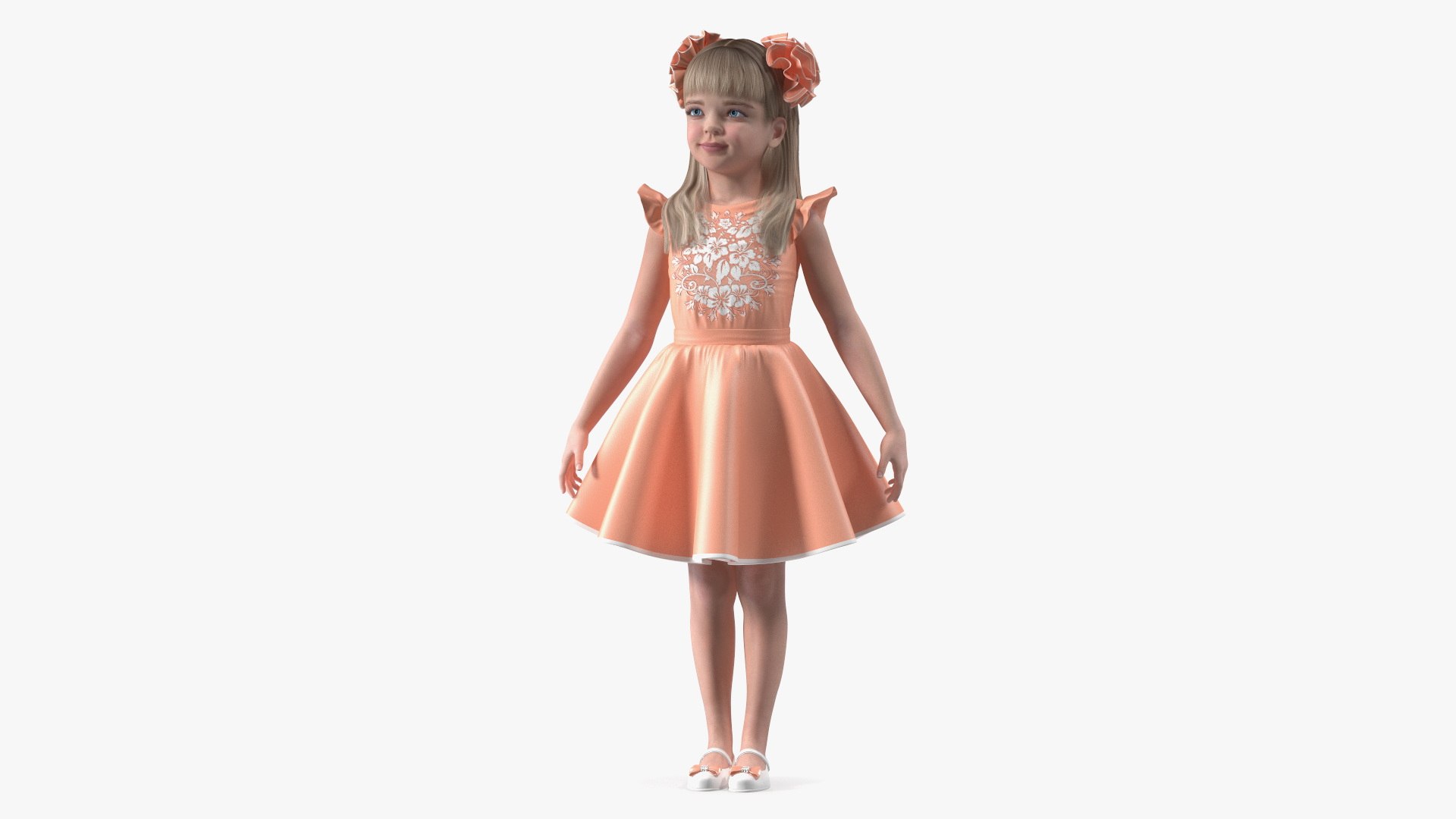 Elegant Girl Child Standing 3D model preview