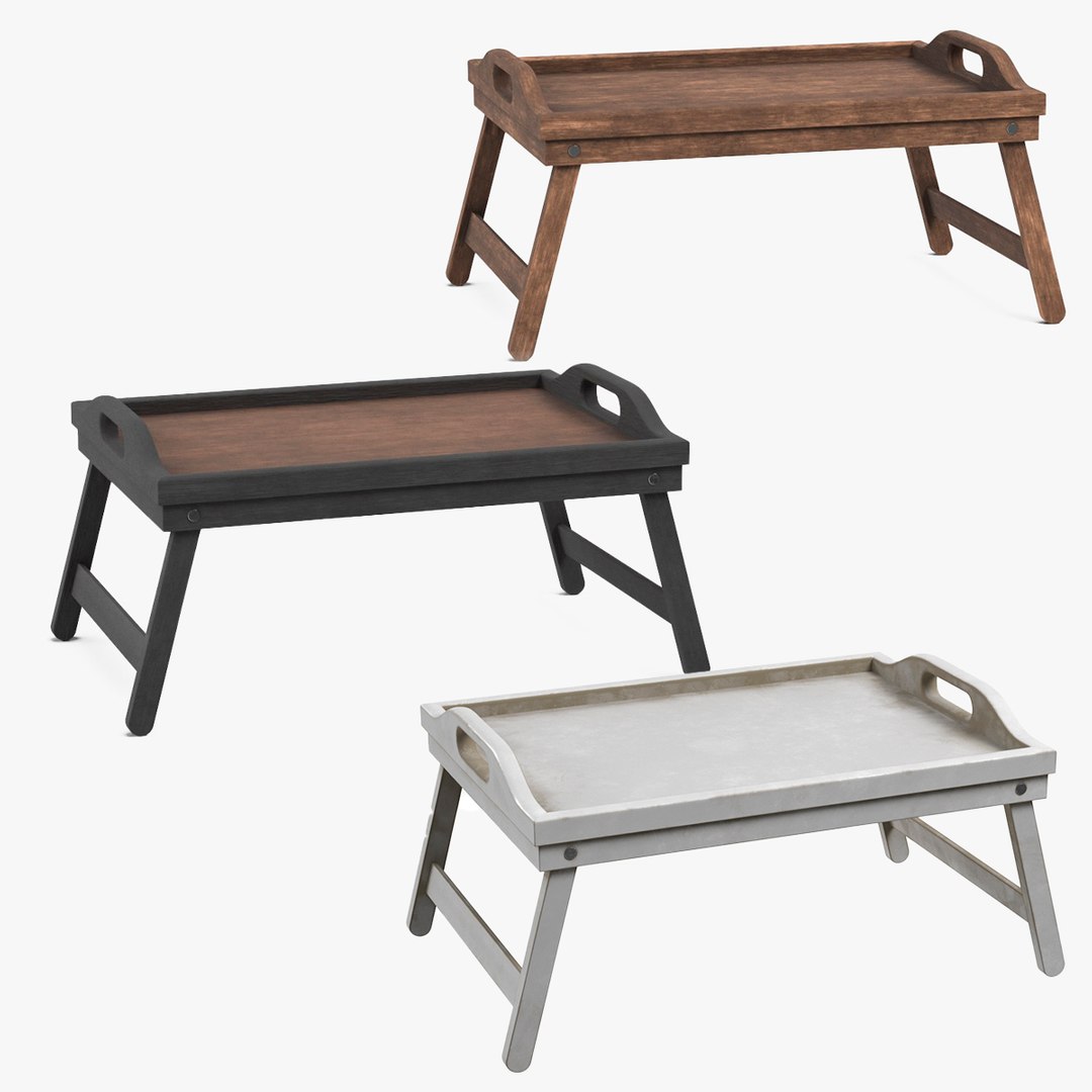 Wooden Trays Collection 3D model preview