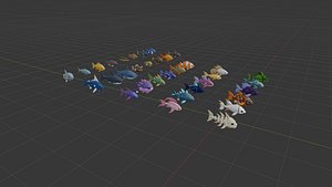 Low Poly Underwater World Fish Sea Creatures Ocean Environment Pack
