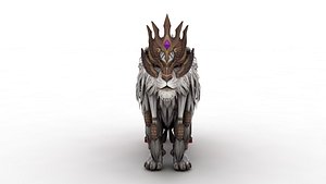 3D White lion model